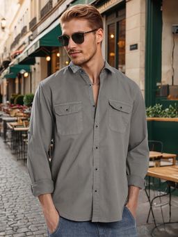 Bene Kleed - Grey Cotton Full Sleeves Shirt