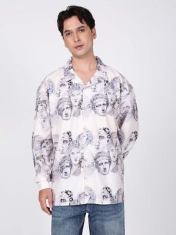 Bene Kleed - White Polyester Blend Full Sleeves Shirt