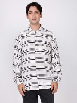 Bene Kleed - White Cotton Blend Full Sleeves Shirt