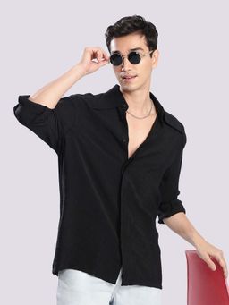 Bene Kleed - Black Viscose Full Sleeves Shirt