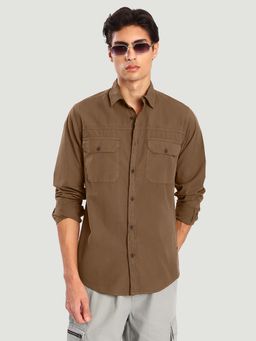 Bene Kleed - Brown Cotton Full Sleeves Shirt
