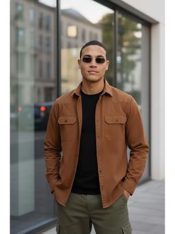 Bene Kleed - Brown Cotton Full Sleeves Shirt