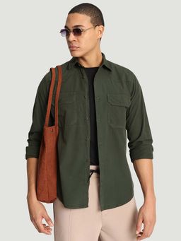 Bene Kleed - Green Cotton Full Sleeves Shirt