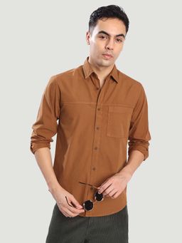 Bene Kleed - Brown Cotton Full Sleeves Shirt