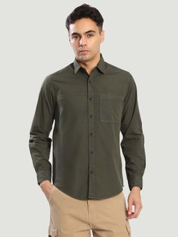 Bene Kleed - Green Cotton Full Sleeves Shirt