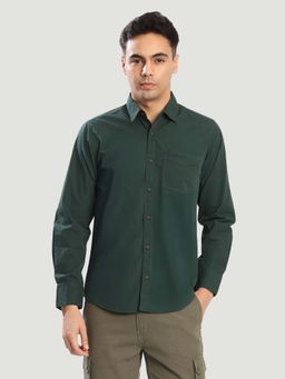 Bene Kleed - Green Cotton Full Sleeves Shirt