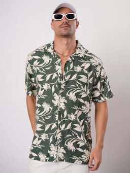 Bene Kleed - Green Cotton Linen Half Sleeves Shirt