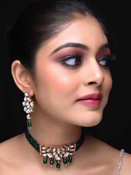 AG'S - Kundan Choker With Green Beads