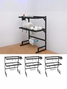 USHA SHRIRAM - Carbon Steel Plate Bowl Holder (Pack of 3, Double Layer)