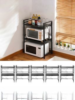 USHA SHRIRAM - Microwave Oven Rack For Kitchen (5Pcs, Black)