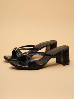 ERIDANI - Bettie Black Workwear Sandal Heels