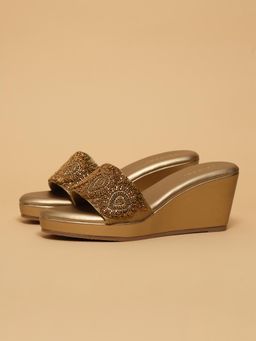 ERIDANI - Shyra Antique Bronze Embroidered Wedges