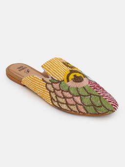 Tao Paris - Women Embroidered Multi-Color Slip On Mules