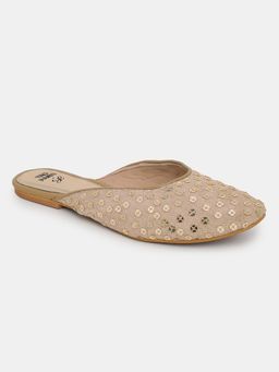 Tao Paris - Women Sequins Beige Slip On Mules