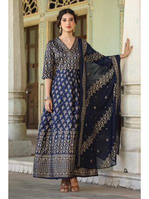 Motlawa Dress Navy Check