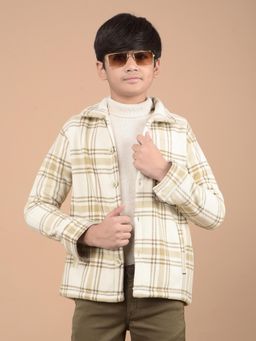 CRIMSOUNE CLUB - Boys Beige Checks Shacket