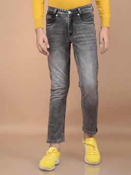 CRIMSOUNE CLUB - Boys Solid Grey Jeans