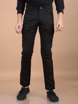 CRIMSOUNE CLUB - Boys Solid Black Cargo Trouser