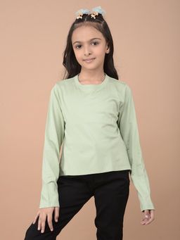 CRIMSOUNE CLUB - Girls Solid Green T-Shirt