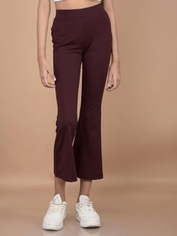 CRIMSOUNE CLUB - Girls Wine Crop Length Bootcut Treggings