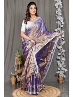 DipDiya - Lavender Woven Cotton Silk Saree with Unstitched Blouse