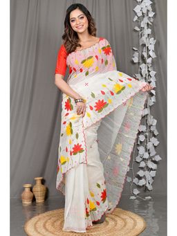 DipDiya - White Woven Kota Saree