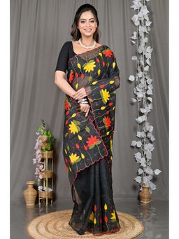 DipDiya - Black Woven Kota Saree