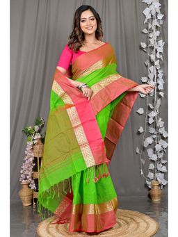 DipDiya - Green Woven Pure Cotton Saree