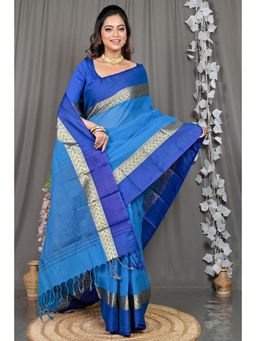DipDiya - Blue Woven Pure Cotton Saree