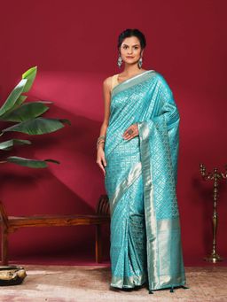 MEENA BAZAAR - Green Woven Art Silk Saree