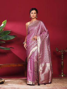 MEENA BAZAAR - Purple Woven Art Silk Saree