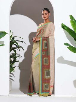 MEENA BAZAAR - Multi-Color Printed Crepe Saree