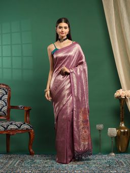 MEENA BAZAAR - Lavender Woven Art Silk Saree