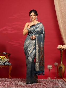 MEENA BAZAAR - Blue Woven Art Silk Saree