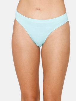Zivame - Low Rise Cotton Thong - Aruba Blue