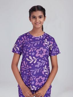 UMILDO - Girls Activewear Floral Print Quick Dry Sports Tee