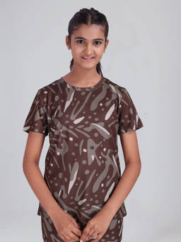 UMILDO - Girls Activewear Abstract Print Quick Dry Sports Tee