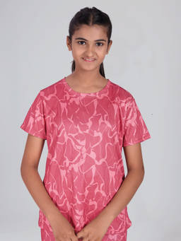 UMILDO - Girls Activewear Abstract Print Quick Dry Sports Tee
