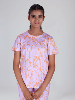 UMILDO - Girls Activewear Abstract Print Quick Dry Sports Tee
