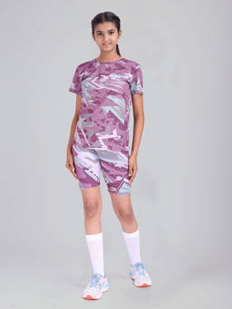 UMILDO - Girls Activewear Abstract Print Quick Dry Sports Tee