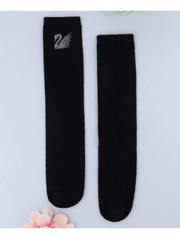 KIDLINGSS - Beaded Swan Design Socks - Black