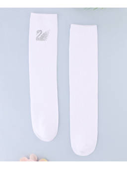 KIDLINGSS - Beaded Swan Design Socks - White