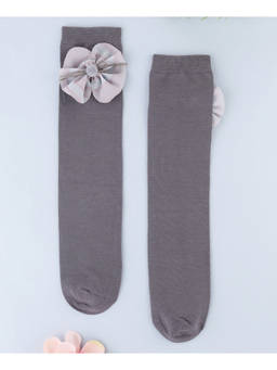 KIDLINGSS - Flower Applique Socks - Grey