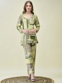 Shree - Women Liva Green Printed Co-Ord (Set of 2)