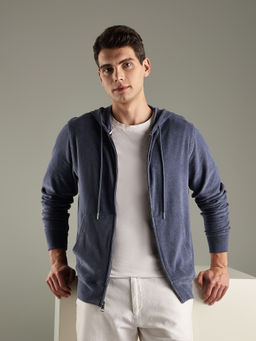 Tommy Hilfiger - Blue Solid/Plain Regular Fit Hoodie