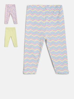 MINI KLUB - New Born Girls Multi-Color Leggings (Pack of 3)