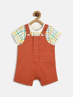 MINI KLUB - Boys Multi-Color Dungaree and T-Shirt (Set of 2)