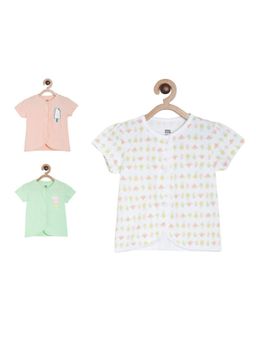 MINI KLUB - Girls Multi-Color T-Shirt (Pack of 3)