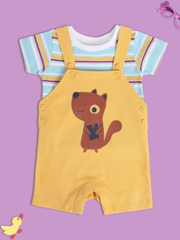 MINI KLUB - Boys Orange Dungaree and T-Shirt (Set of 2)