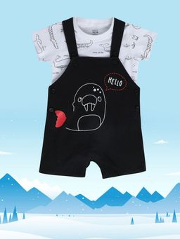 MINI KLUB - Boys Black Dungaree and T-Shirt (Set of 2)
